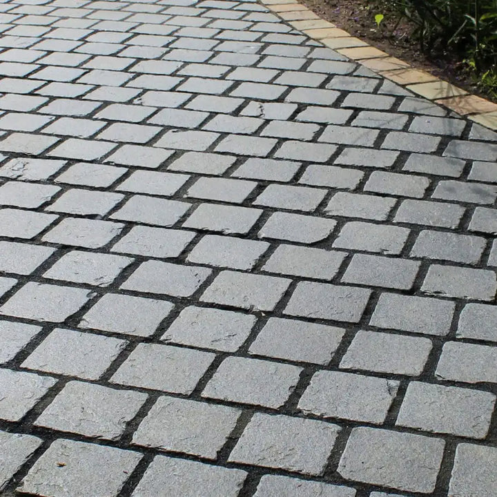 black limestone setts natural