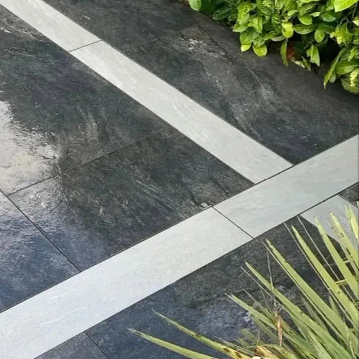 Kandla grey porcelain plank edging