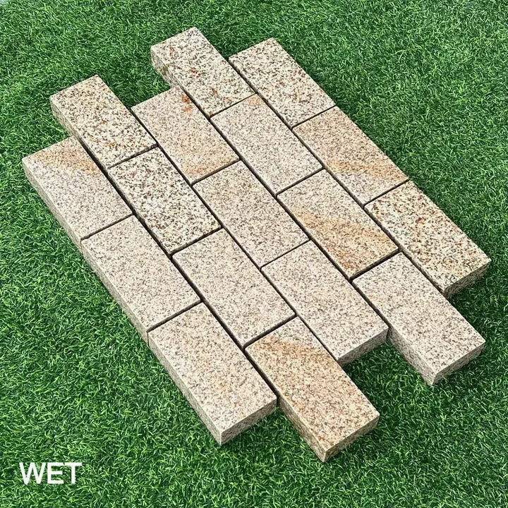 yellow gold granite setts sawn