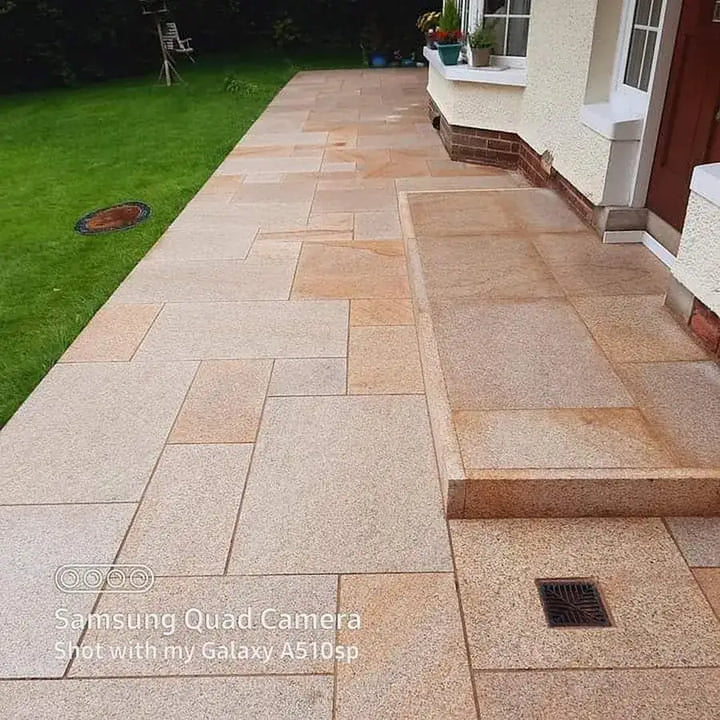 gold yellow granite paving slabs