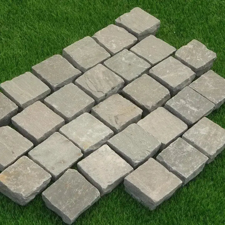 Kandla grey Indian sandstone cobbles