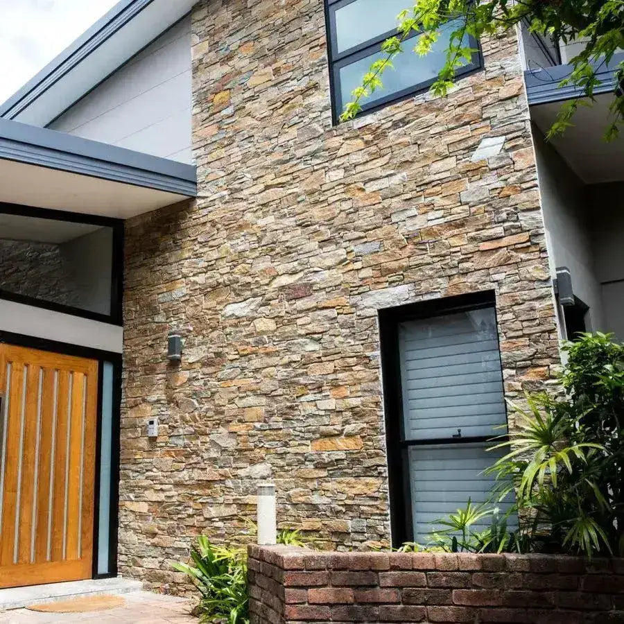 Autumn Gold Stone Cladding Z Tiles Clad Panels | Paving Slabs UK